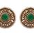 Green gold plated pearl studs