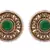 Green gold plated pearl studs