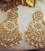 White Pearl kundan danglers drops