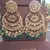 Green kundan danglers drops