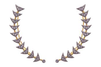 Golden gold plated american diamond ear cuffs 1