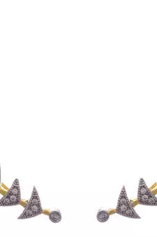 Golden gold plated american diamond ear cuffs