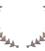 Golden gold plated american diamond ear cuffs