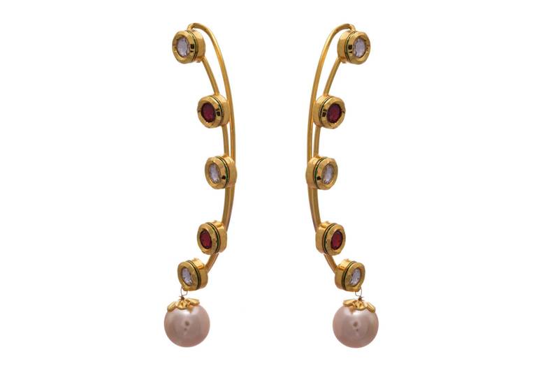 Red gold plated  ear cuffs