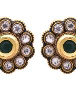 Green gold plated diamond studs