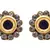 Blue gold plated diamond studs