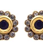 Blue gold plated diamond studs