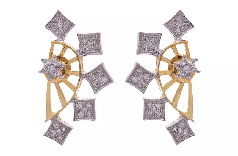 Golden gold plated american diamond studs