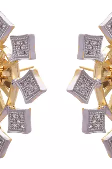 Golden gold plated american diamond studs