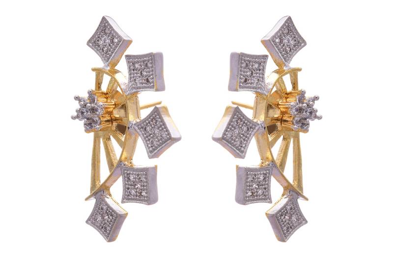 Golden gold plated american diamond studs