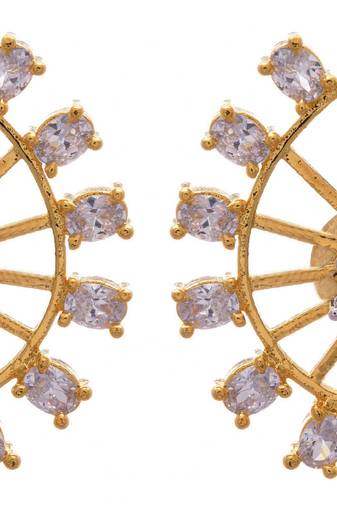 Golden gold plated american diamond studs