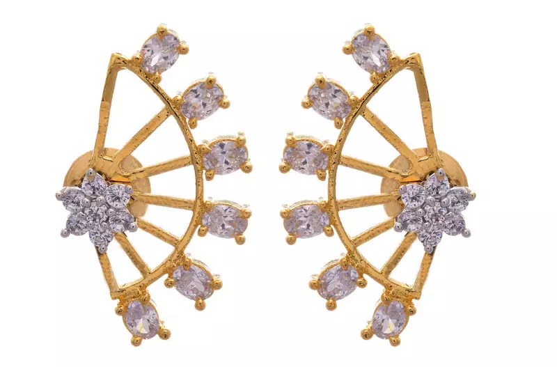 Golden gold plated american diamond studs