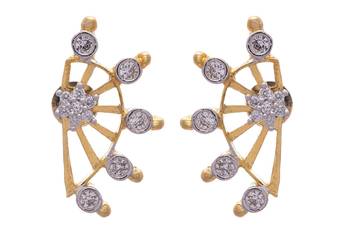 Golden gold plated american diamond studs 1