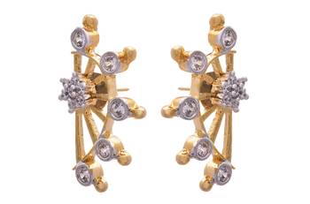 Golden gold plated american diamond studs 2