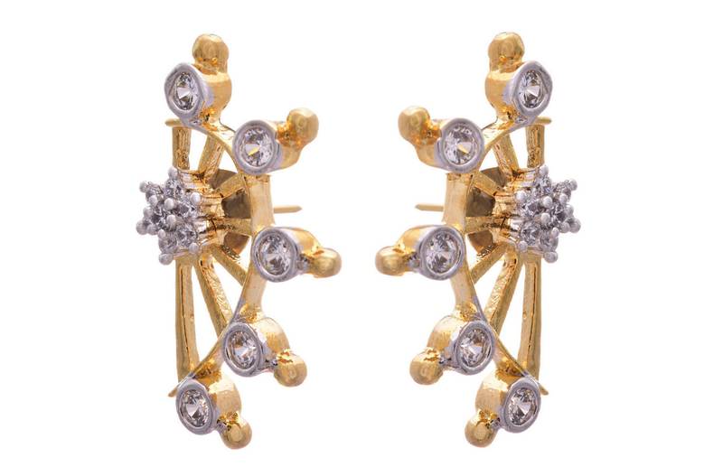 Golden gold plated american diamond studs