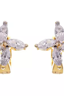 Golden gold plated american diamond hoops