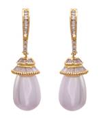 Golden gold plated american diamond earrings