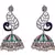 Multi colour gold plated american diamond jhumkas