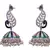 Multi colour gold plated american diamond jhumkas