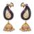 Multi colour gold plated american diamond jhumkas