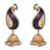 Multi colour gold plated american diamond jhumkas