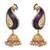 Multi colour gold plated american diamond jhumkas