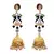 Multi colour gold plated american diamond jhumkas