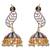 Multi colour gold plated american diamond jhumkas