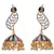 Multi colour gold plated american diamond jhumkas