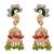 Red, green gold plated american diamond jhumkas