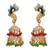 Red, green gold plated american diamond jhumkas