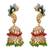 Red, green gold plated american diamond jhumkas