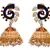 JFL - Charimatic Designer Blue One Gram Gold Plated Cz Diamond Pearl Meenakari Peacock Earring