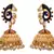 JFL - Charimatic Designer Blue One Gram Gold Plated Cz Diamond Pearl Meenakari Peacock Earring