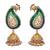 Green gold plated american diamond jhumkas