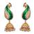 Green gold plated american diamond jhumkas