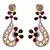 Multi colour gold plated american diamond earrings