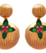 Golden gold plated american diamond earrings