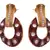 Peach pink gold plated diamond earrings