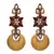 Red gold plated pearl earrings