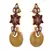 Red gold plated pearl earrings