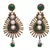 Green gold plated pearl danglers drops