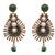 Green gold plated pearl danglers drops