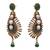 Green gold plated pearl danglers drops