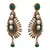 Green gold plated pearl danglers drops