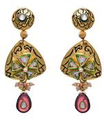 JFL - Stunner Designer One Gram Gold Plated Diamond Purple Earring for Women