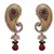 Red,green gold plated diamond danglers drops