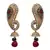 Red,green gold plated diamond danglers drops