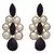 Black gold plated pearl earrings