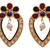 Red, blue gold plated diamond earrings